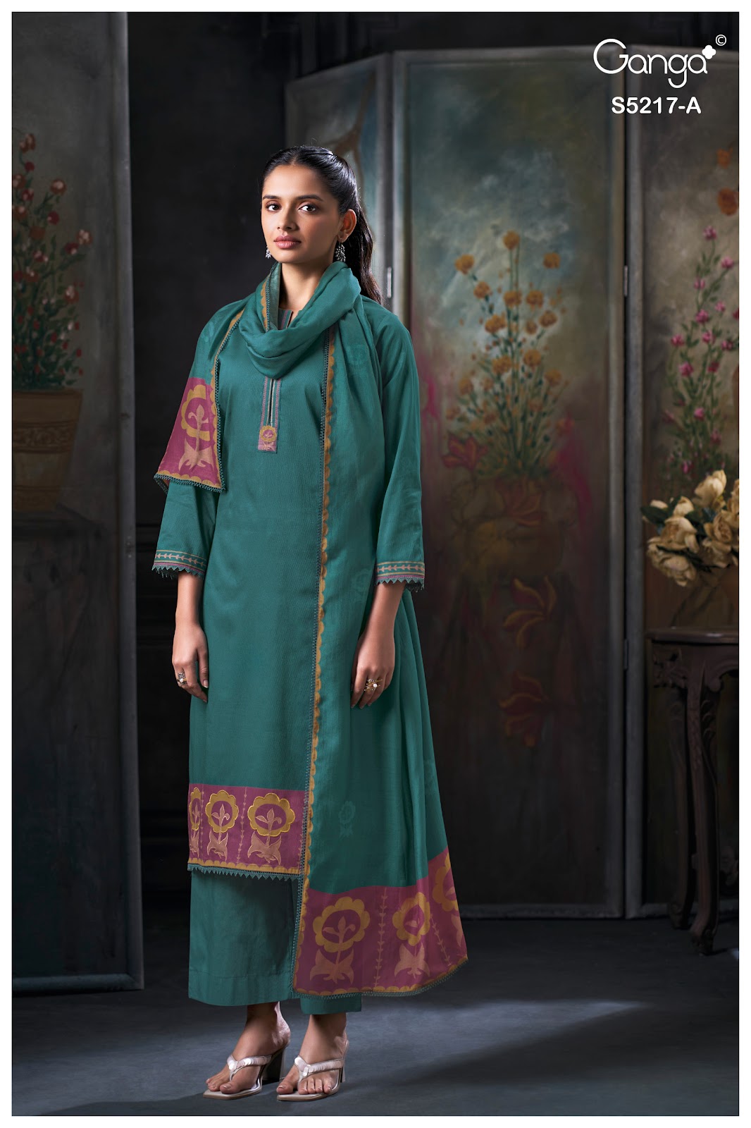 Hetal S5217 Ganga Corduroy Pant Style Suits Wholesaler India