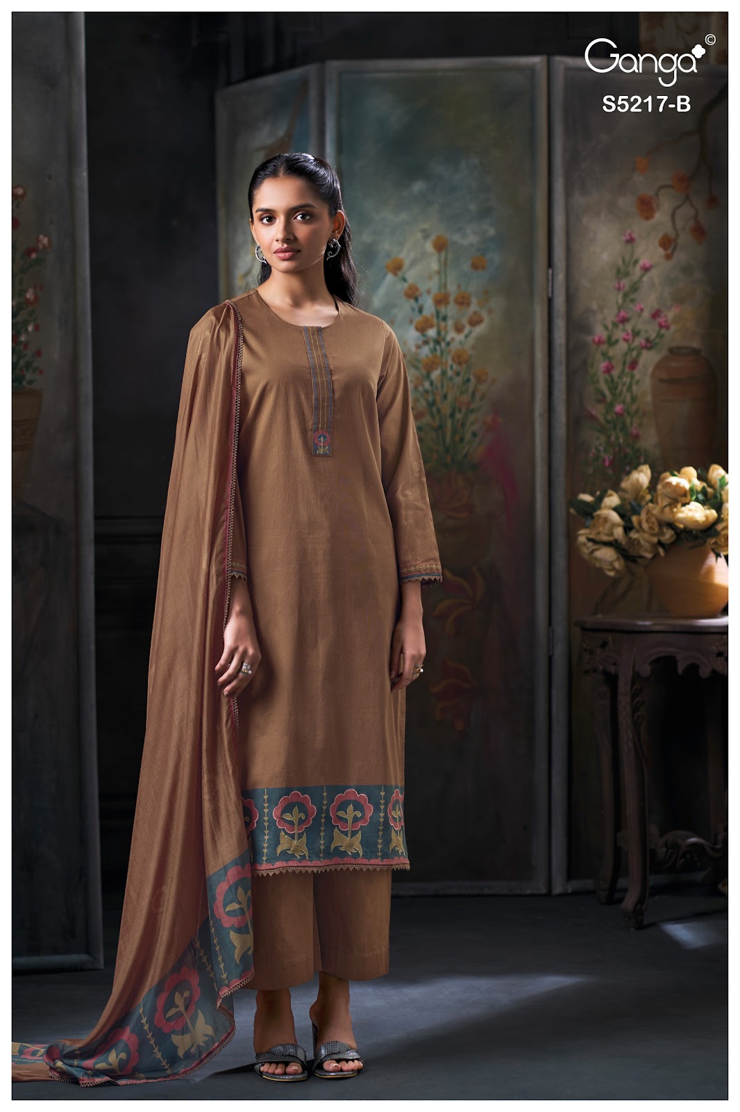 Hetal S5217 Ganga Corduroy Pant Style Suits Wholesaler India