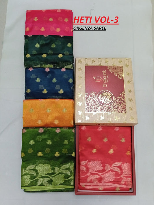 Heti Shakunt Organza Sarees Supplier Ahmedabad