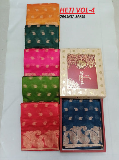 Heti Shakunt Organza Sarees Supplier Ahmedabad