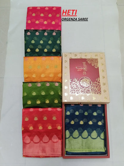 Heti Shakunt Organza Sarees Supplier Ahmedabad