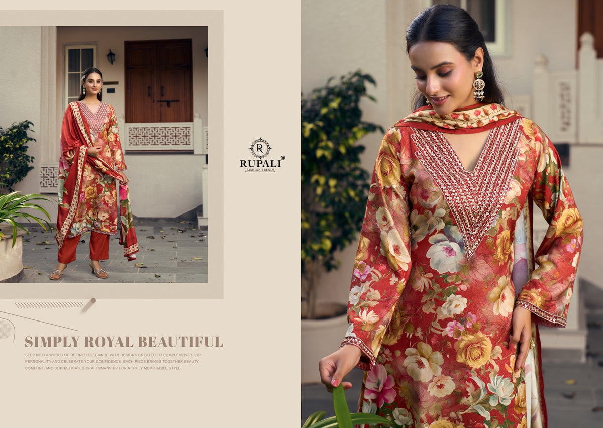 Hetvi Rupali Viscose Pashmina Suits Supplier Ahmedabad