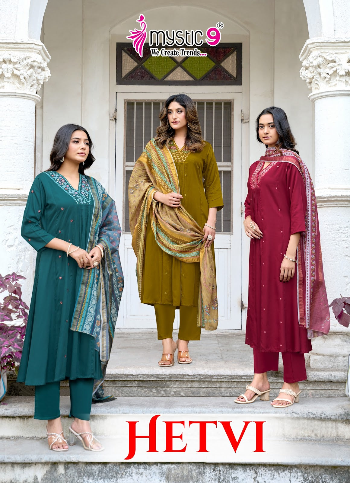 Hetvi Vol 1 Rakshabandhan Special Mystic 9 Gaji Silk Readymade Anarkali Suits Exporter India