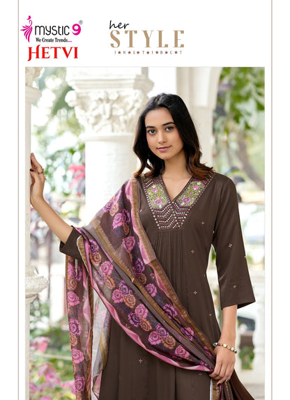 Hetvi Vol 1 Rakshabandhan Special Mystic 9 Gaji Silk Readymade Anarkali Suits Exporter India