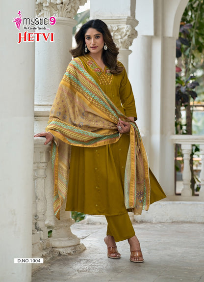 Hetvi Vol 1 Rakshabandhan Special Mystic 9 Gaji Silk Readymade Anarkali Suits Exporter India