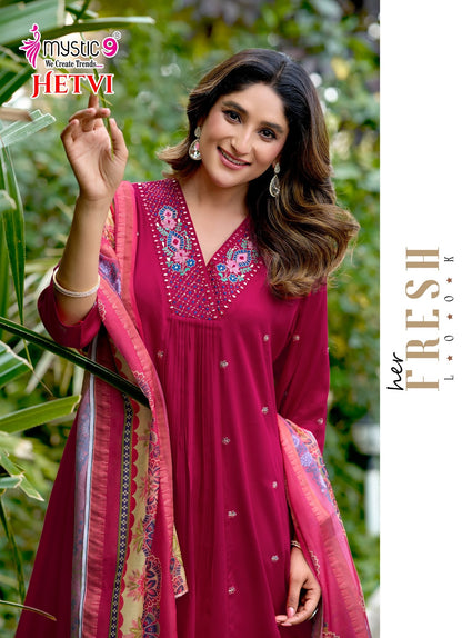 Hetvi Vol 1 Rakshabandhan Special Mystic 9 Gaji Silk Readymade Anarkali Suits Exporter India