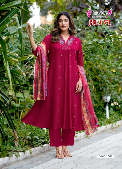 Hetvi Vol 1 Rakshabandhan Special Mystic 9 Gaji Silk Readymade Anarkali Suits Exporter India