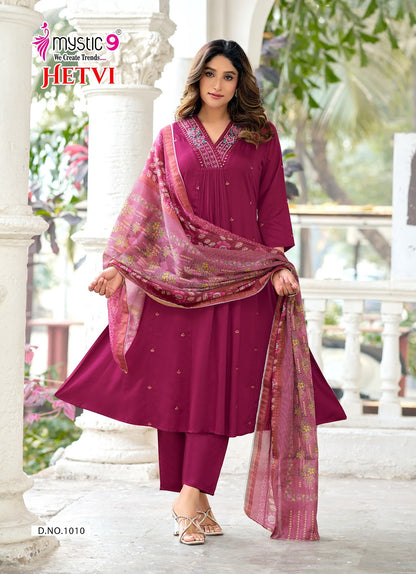 Hetvi Vol 1 Rakshabandhan Special Mystic 9 Gaji Silk Readymade Anarkali Suits Exporter India