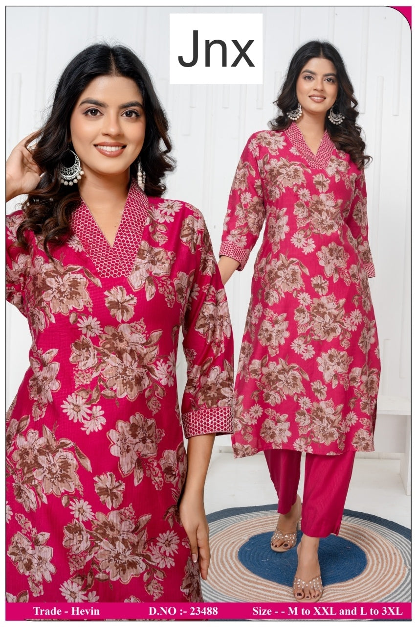 Hevin 0406 Jnx Berlin Kurti Pant Set Wholesaler