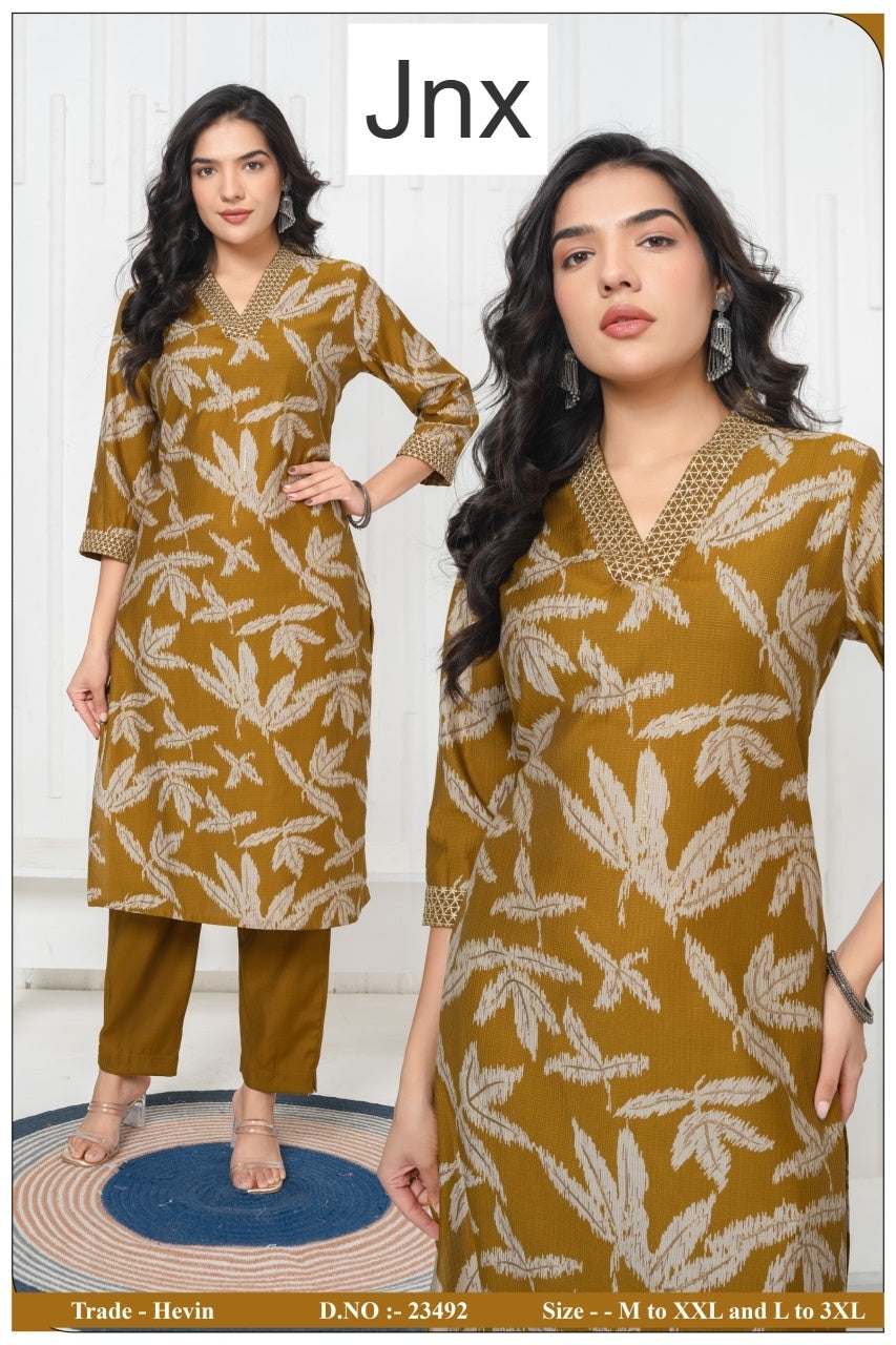 Hevin 0406 Jnx Berlin Kurti Pant Set Wholesaler