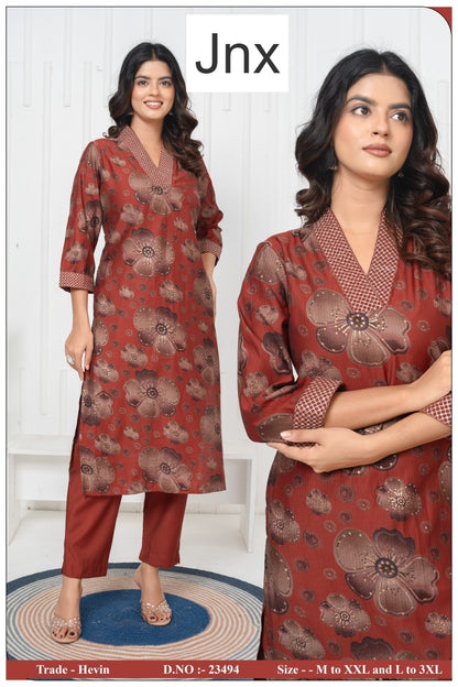 Hevin 0406 Jnx Berlin Kurti Pant Set Wholesaler