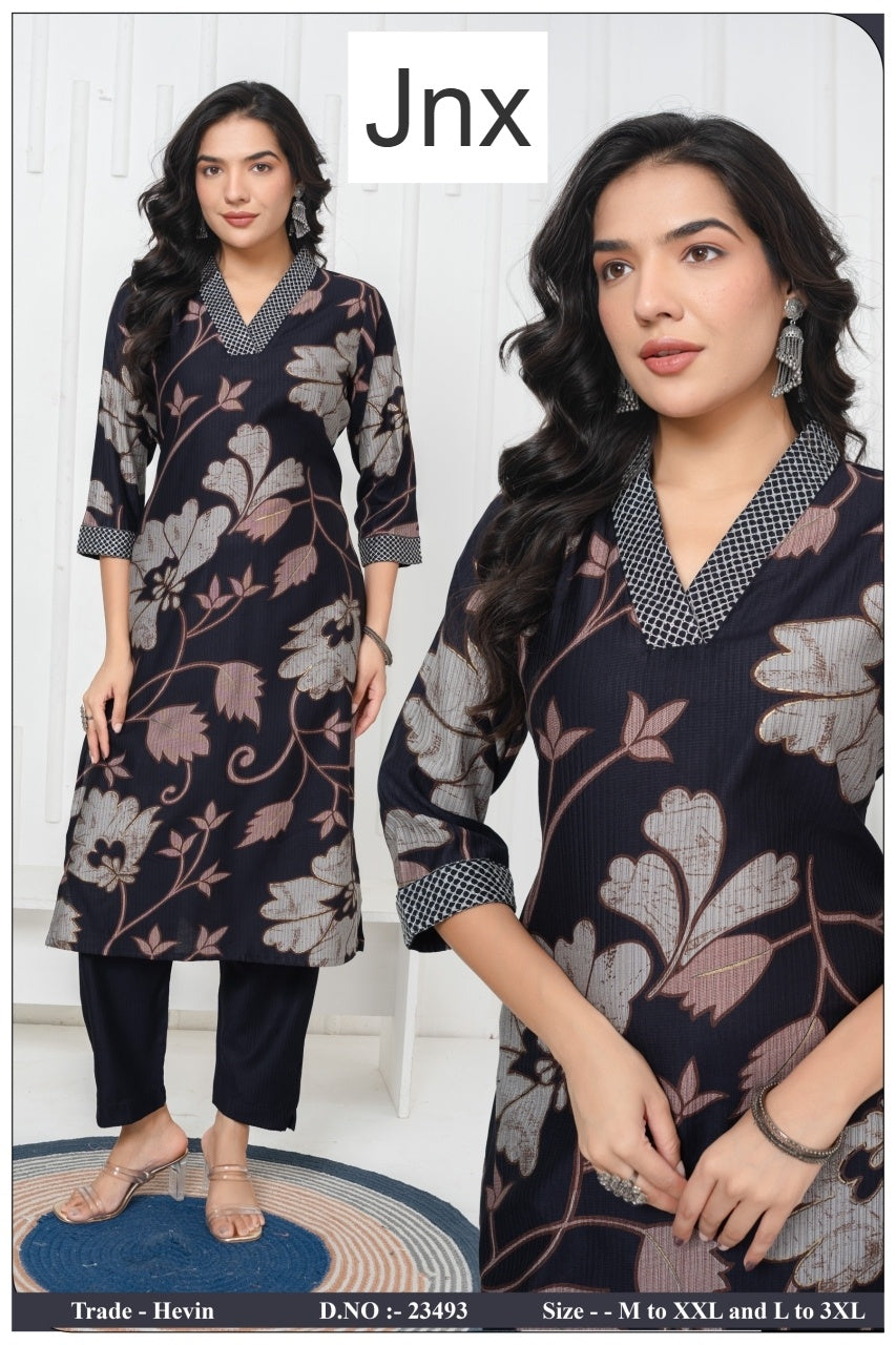 Hevin 0406 Jnx Berlin Kurti Pant Set Wholesaler