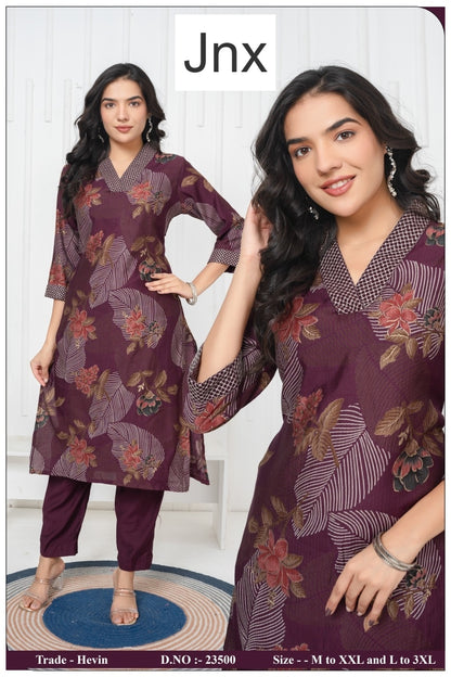 Hevin 0406 Jnx Berlin Kurti Pant Set Wholesaler
