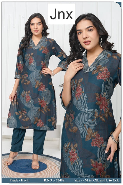 Hevin 0406 Jnx Berlin Kurti Pant Set Wholesaler