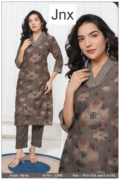 Hevin 0406 Jnx Berlin Kurti Pant Set Wholesaler