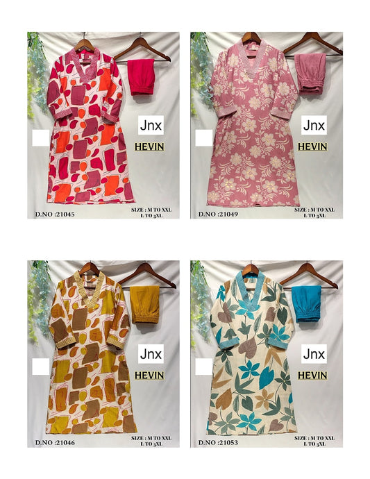 Hevin Jnx Vertican Kurti Pant Set Manufacturer India