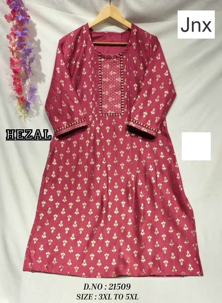 Hezal 1212 Jnx Fancy Plus Size Kurtis Wholesale Price