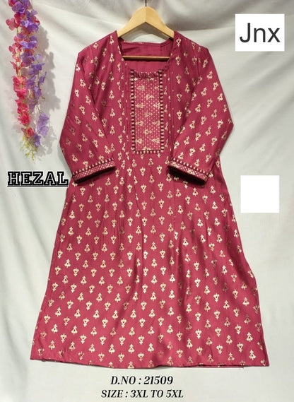 Hezal 1212 Jnx Fancy Plus Size Kurtis Wholesale Price