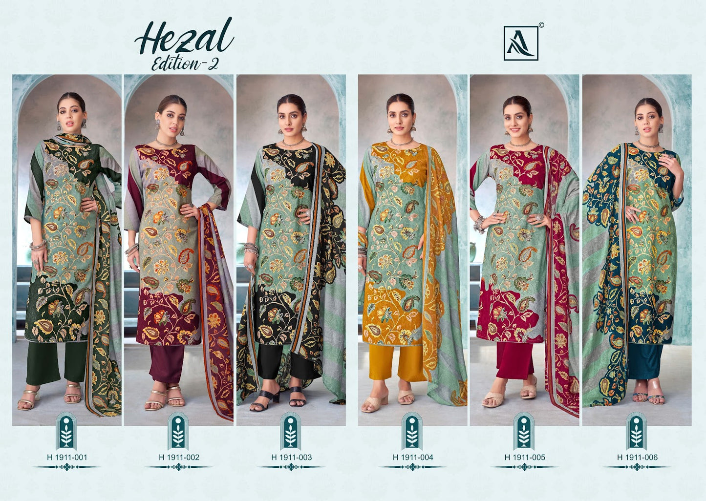 Hezal Edition 2 Alok Viscose Reyon Karachi Salwar Suits Supplier Gujarat