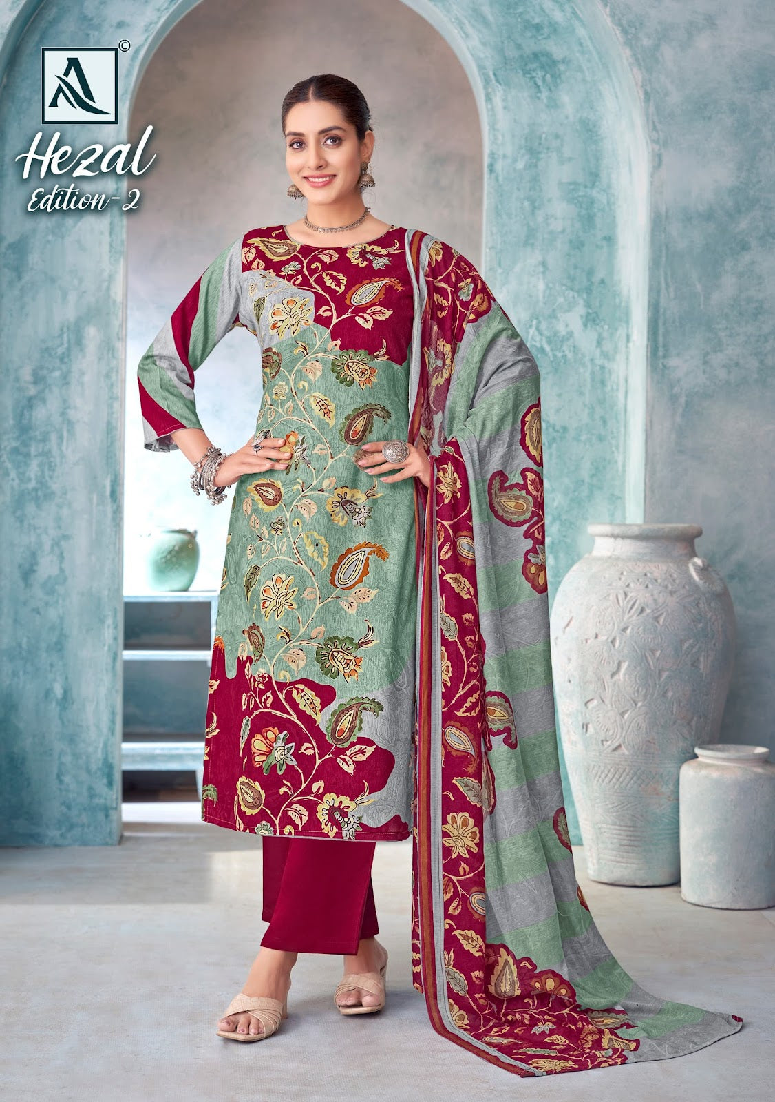 Hezal Edition 2 Alok Viscose Reyon Karachi Salwar Suits Supplier Gujarat