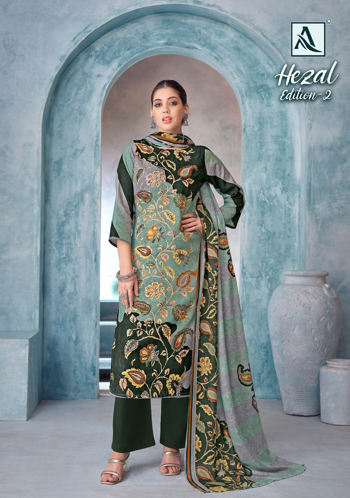 Hezal Edition 2 Alok Viscose Reyon Karachi Salwar Suits Supplier Gujarat