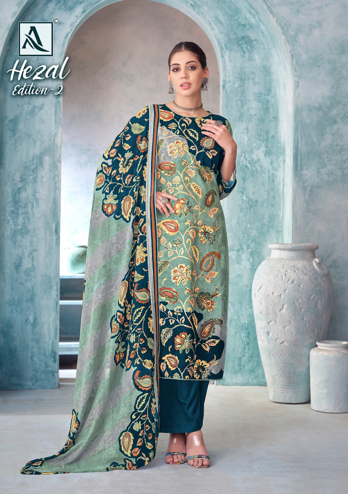 Hezal Edition 2 Alok Viscose Reyon Karachi Salwar Suits Supplier Gujarat