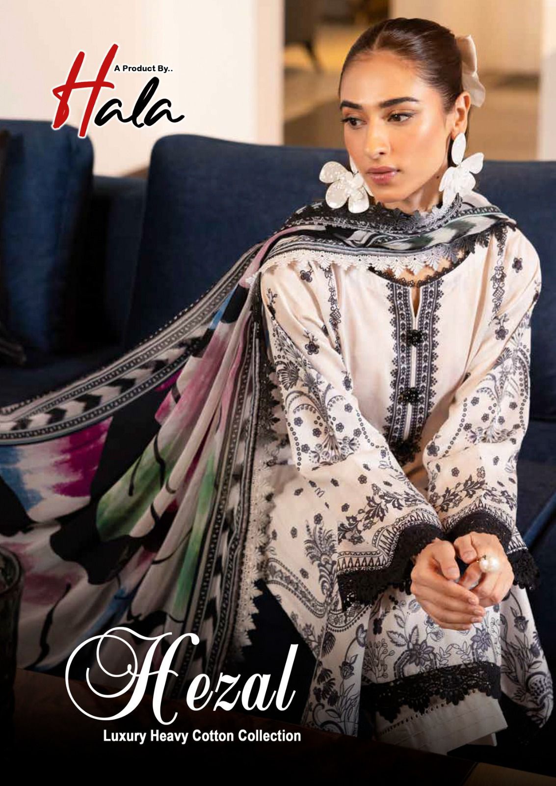 Hezal Luxury Heavy Cotton Collection Hala Karachi Salwar Suits Wholesale Price