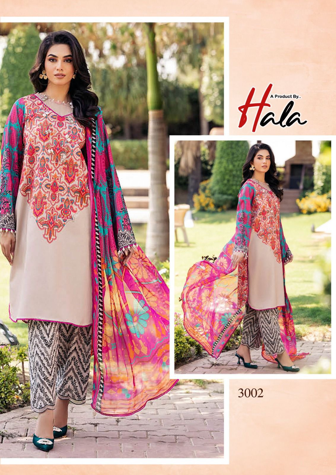 Hezal Luxury Heavy Cotton Collection Hala Karachi Salwar Suits Wholesale Price
