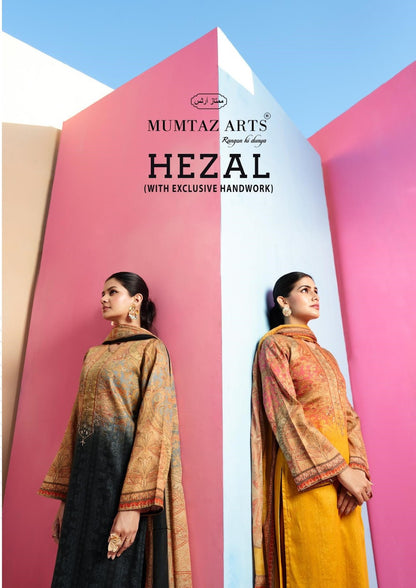 Hezal Mumtaz Arts Jam Satin Karachi Salwar Suits Wholesaler Ahmedabad