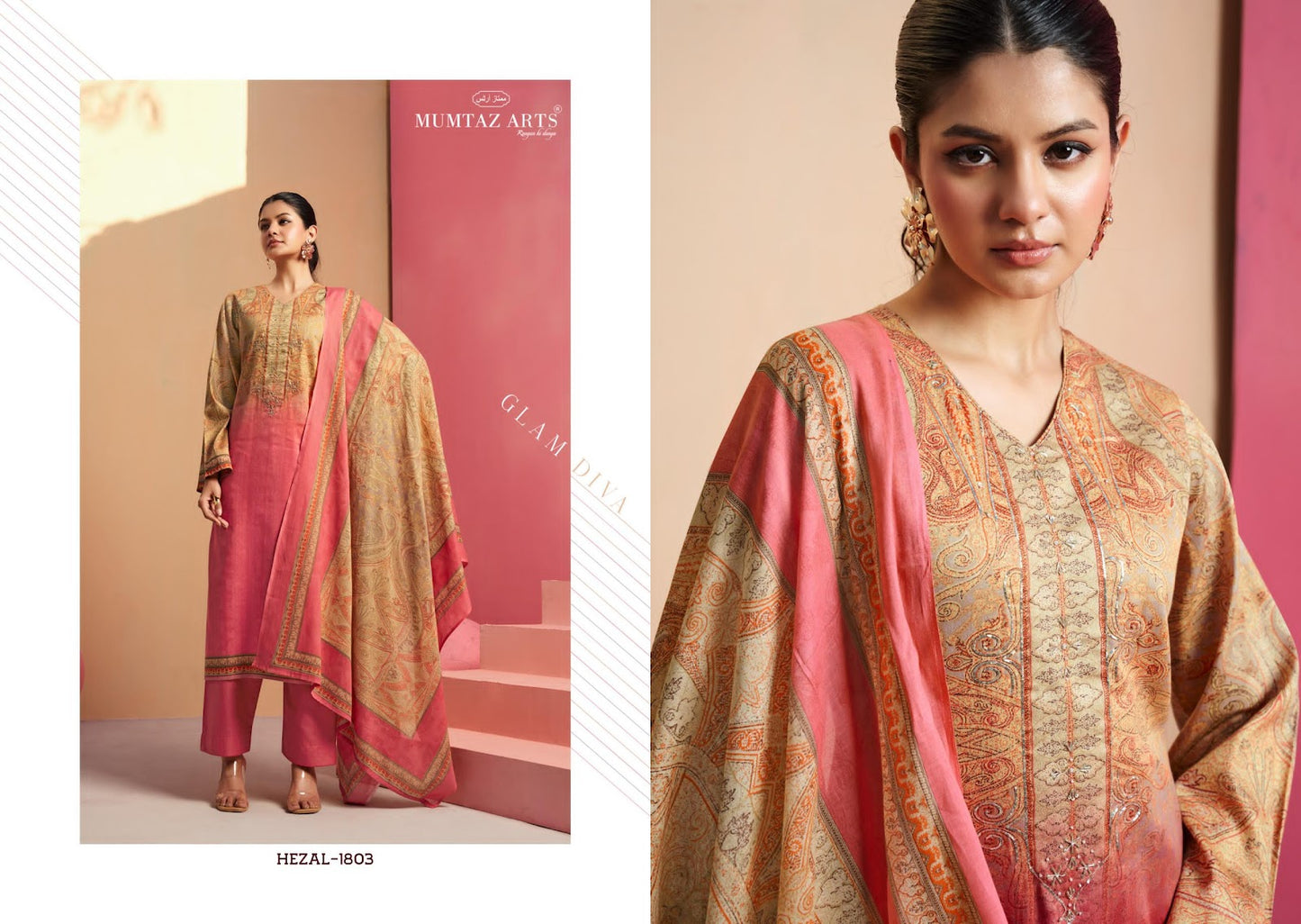 Hezal Mumtaz Arts Jam Satin Karachi Salwar Suits Wholesaler Ahmedabad