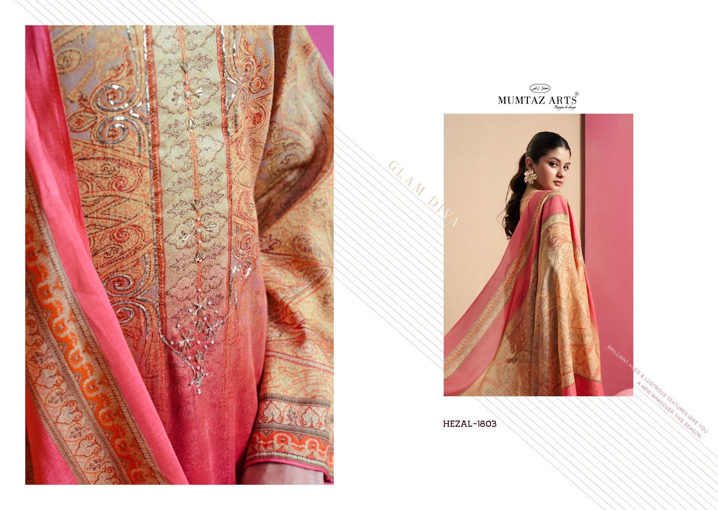 Hezal Mumtaz Arts Jam Satin Karachi Salwar Suits Wholesaler Ahmedabad
