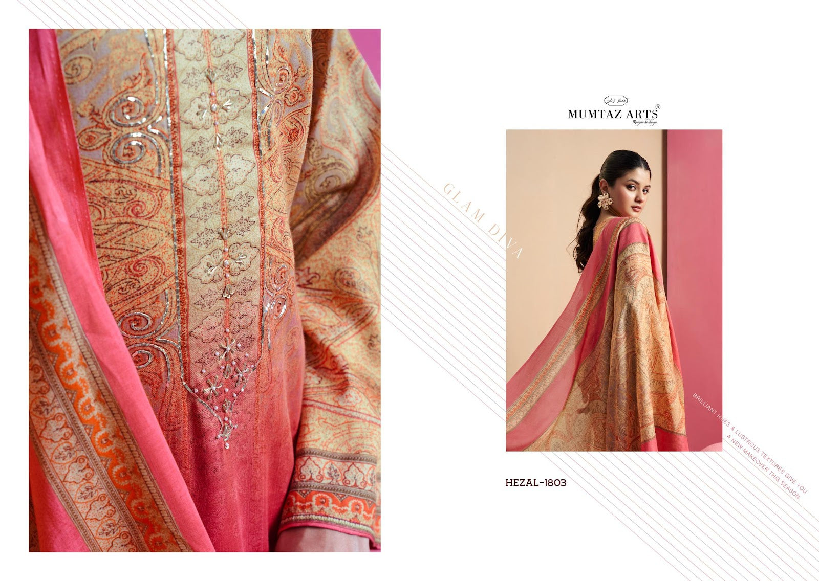 Hezal Mumtaz Arts Jam Satin Karachi Salwar Suits Wholesaler Ahmedabad