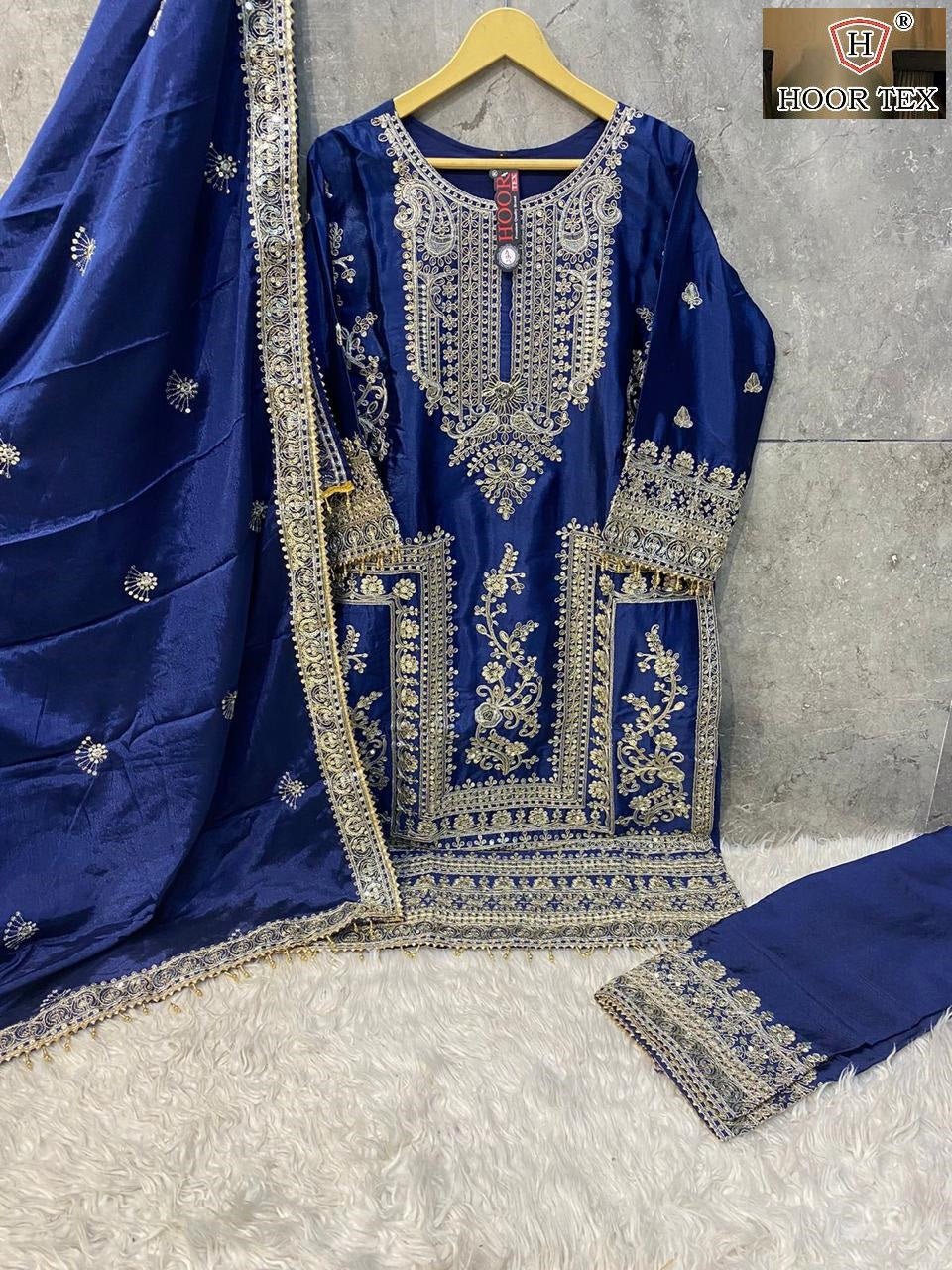 Hf 105 Hoor Tex Chinon Pakistani Readymade Suits Exporter
