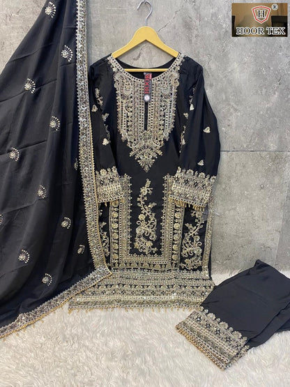 Hf 105 Hoor Tex Chinon Pakistani Readymade Suits Exporter