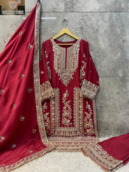 Hf 105 Hoor Tex Chinon Pakistani Readymade Suits Exporter