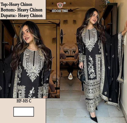 Hf 105 Hoor Tex Chinon Pakistani Readymade Suits Exporter