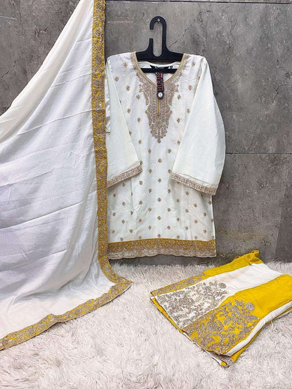 Hf 127 Hoor Tex Chinon Pakistani Readymade Suits Supplier Gujarat