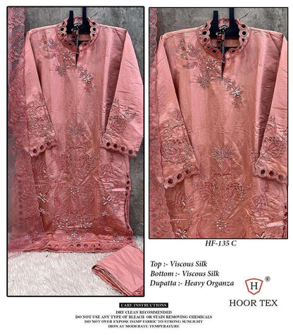 Hf 135 Hoor Tex Viscose Silk Pakistani Readymade Suits Manufacturer India