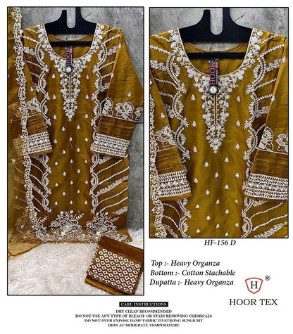 Hf 156 Hoor Tex Organza Pakistani Readymade Suits Wholesaler