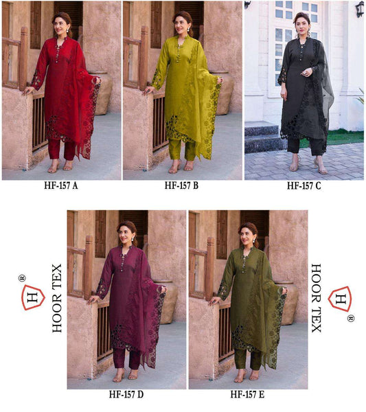 Hf 157 Hoor Tex Viscose Pakistani Readymade Suits Wholesale Rate