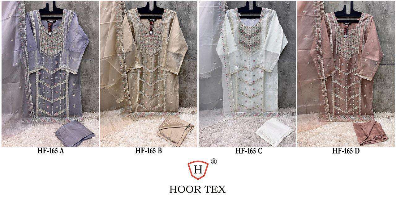 Hf 165 Hoor Tex Organza Pakistani Readymade Suits Wholesale Price