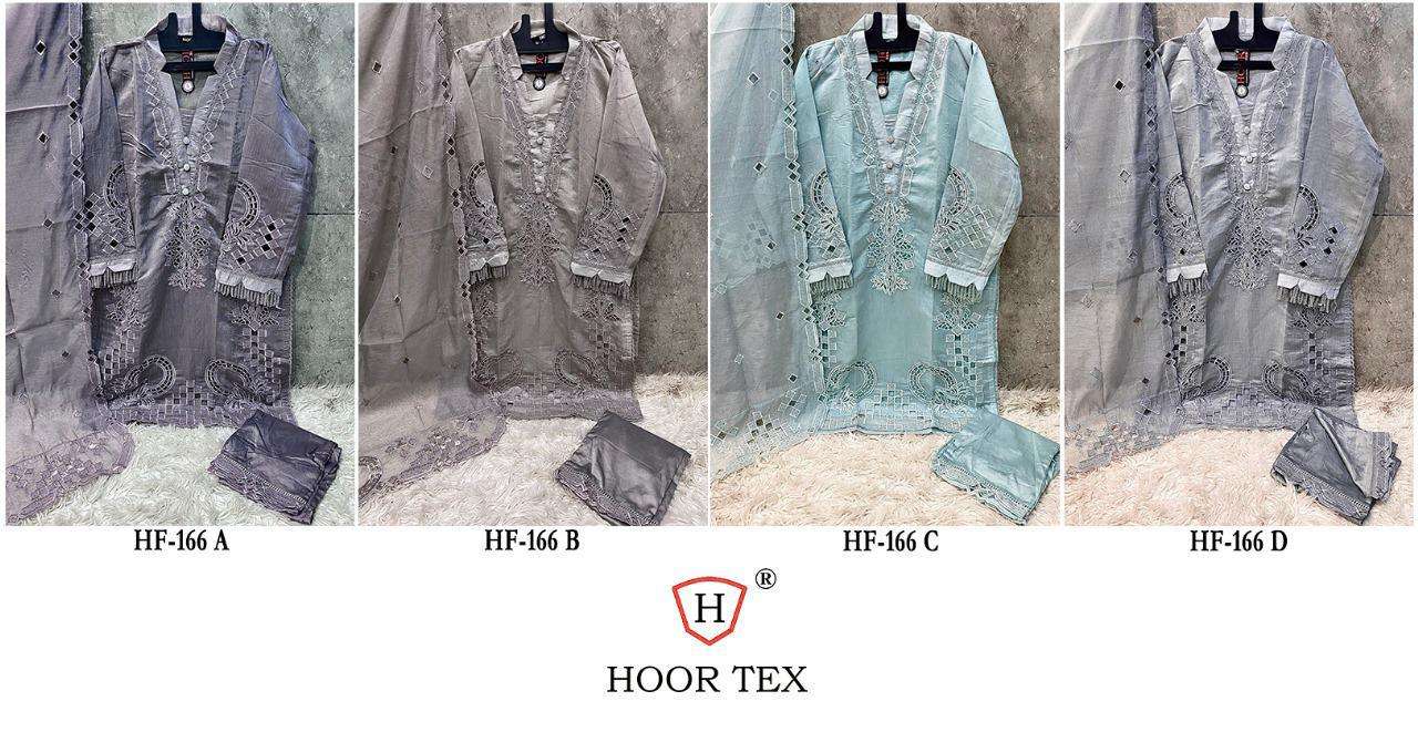 Hf 166 Hoor Tex Organza Pakistani Readymade Suits Wholesaler India