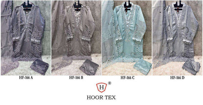 Hf 166 Hoor Tex Organza Pakistani Readymade Suits Wholesaler India
