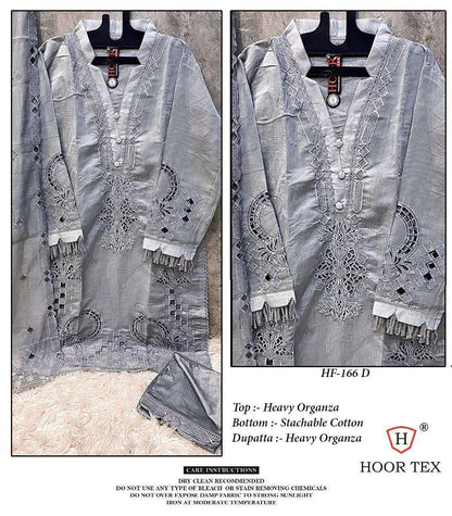Hf 166 Hoor Tex Organza Pakistani Readymade Suits Wholesaler India