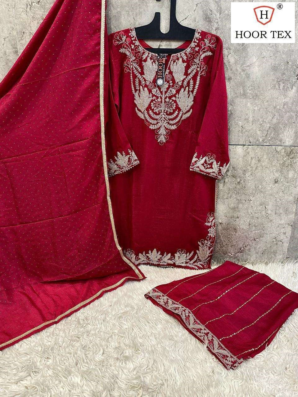 Hf 171 Hoor Tex Chinon Pakistani Readymade Suits Wholesaler India