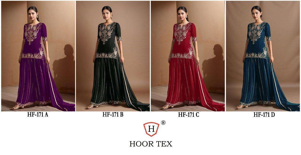 Hf 171 Hoor Tex Chinon Pakistani Readymade Suits Wholesaler India