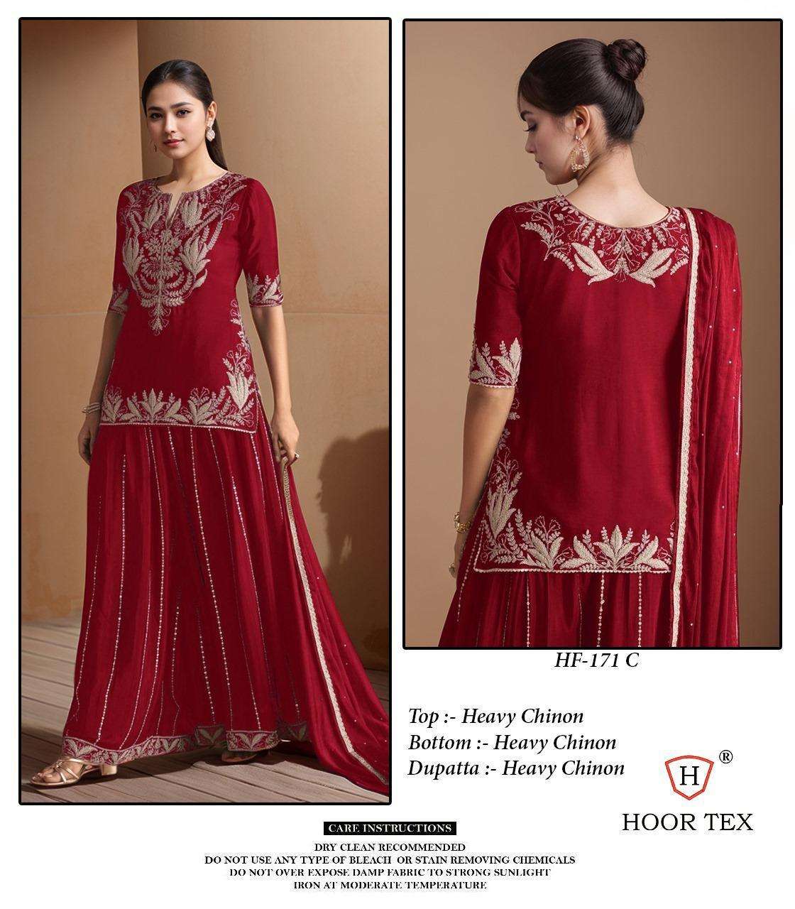 Hf 171 Hoor Tex Chinon Pakistani Readymade Suits Wholesaler India