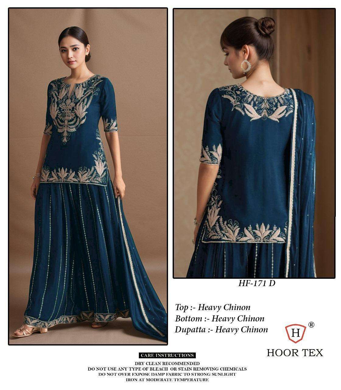 Hf 171 Hoor Tex Chinon Pakistani Readymade Suits Wholesaler India