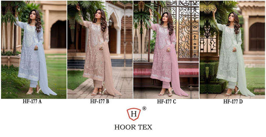 Hf 177 Hoor Tex Organza Pakistani Readymade Suits Manufacturer Gujarat