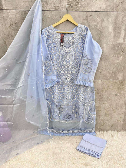 Hf 177 Hoor Tex Organza Pakistani Readymade Suits Manufacturer Gujarat
